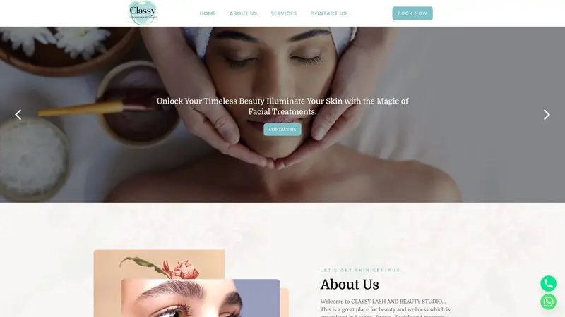 Homepage of classylashandbeautystudio.co.nz