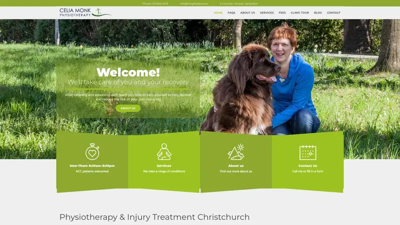Homepage of cmphysio.co.nz