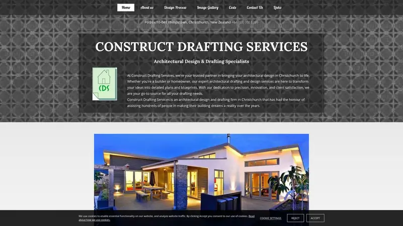 Homepage of constructdrafting.co.nz