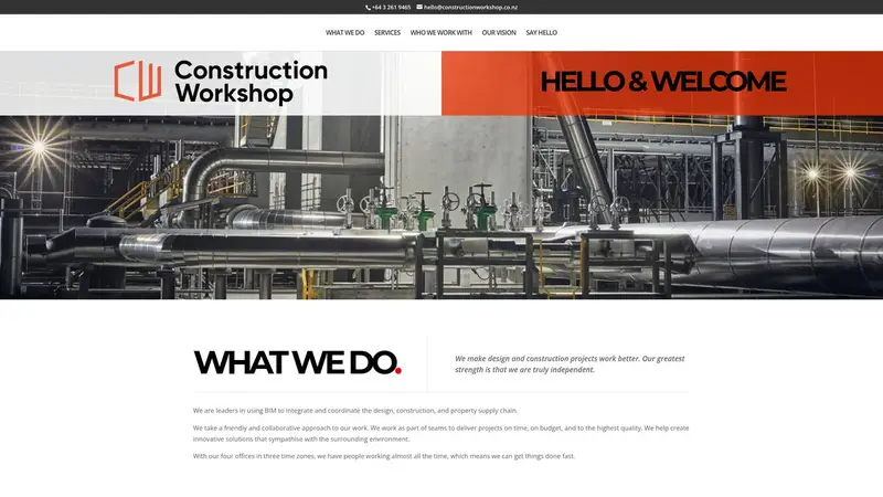 Homepage of constructionworkshop.co.nz