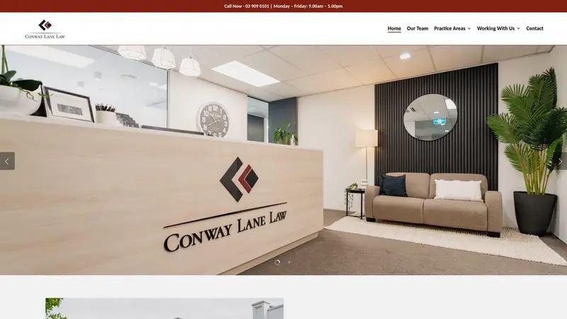 Homepage of conwaylaw.co.nz