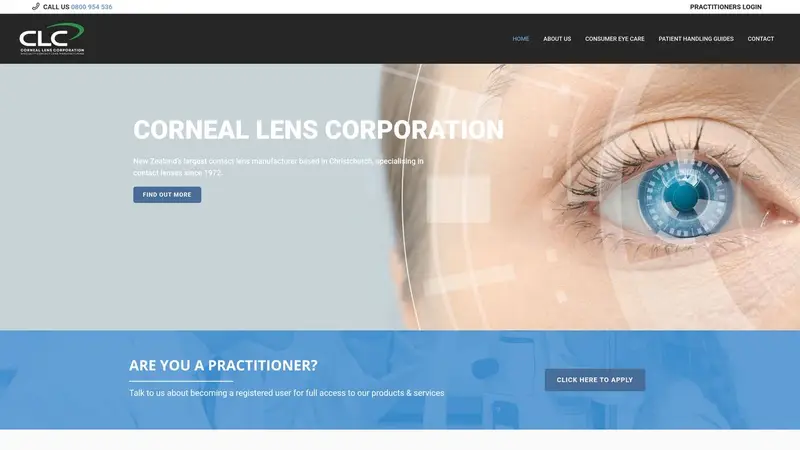 Homepage of corneal-lens.co.nz