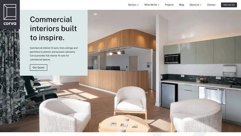 Homepage of corva.co.nz