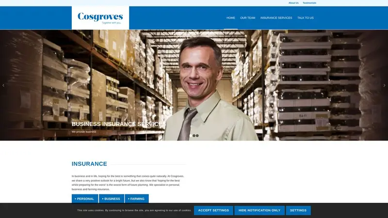 Homepage of cosgroves.co.nz