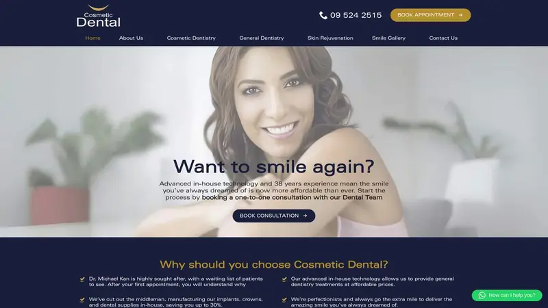 Homepage of cosmeticdental.co.nz