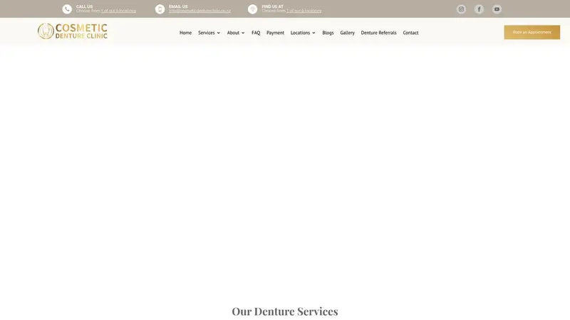 Homepage of cosmeticdentureclinic.co.nz