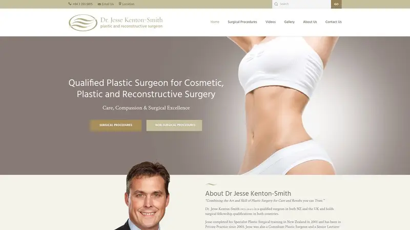 Homepage of cosmeticplasticsurgery.co.nz