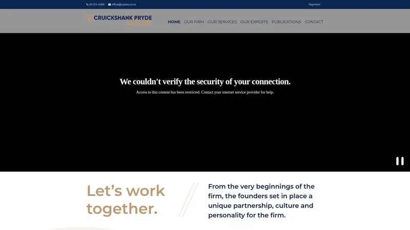 Homepage of cplaw.co.nz