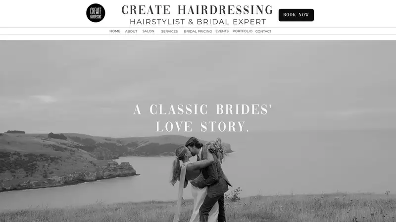 Homepage of createhairdressing.co.nz
