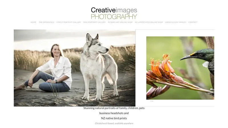 Homepage of creativeimages.co.nz