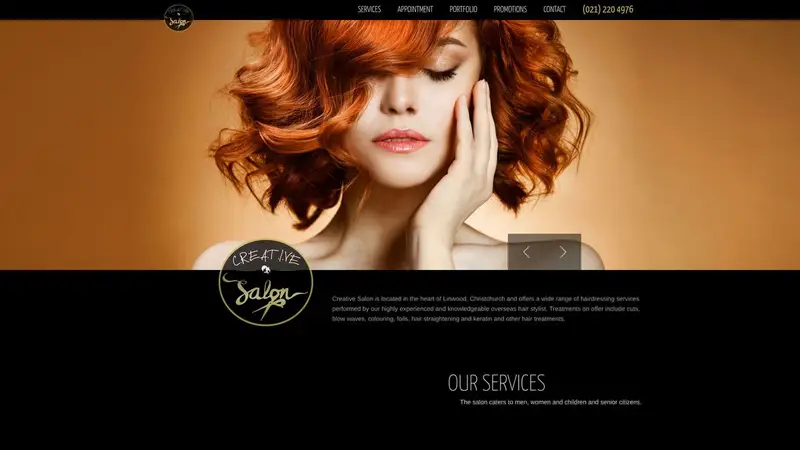 Homepage of creativesalon.nz
