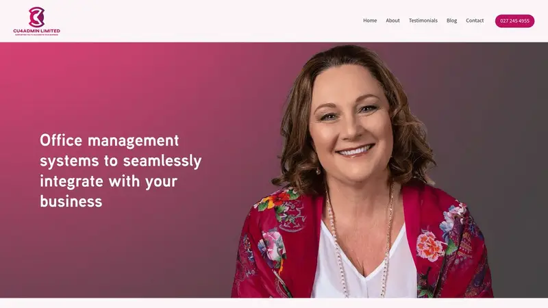 Homepage of cu4admin.co.nz