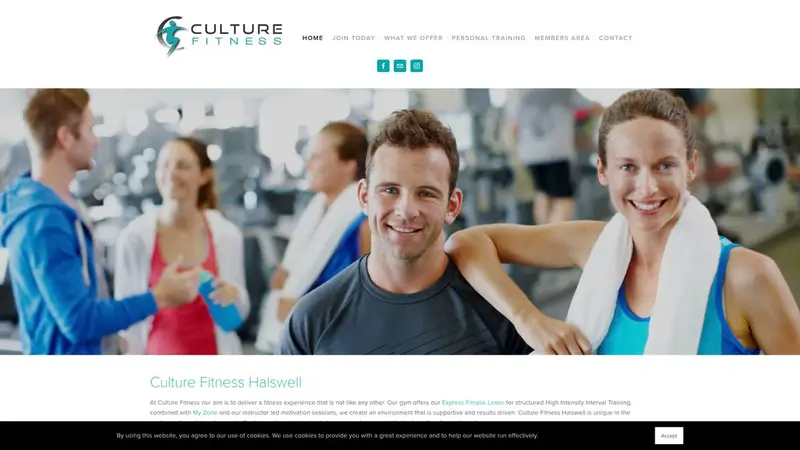 Homepage of culturefitness.co.nz