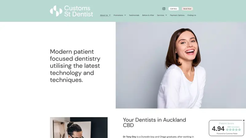 Homepage of customsstdentist.co.nz