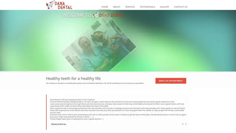 Homepage of danadental.co.nz