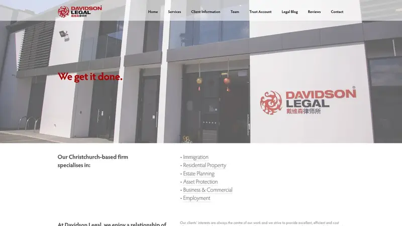 Homepage of davidsonlegal.co.nz