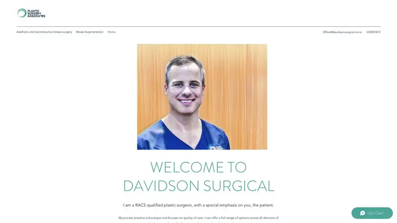 Homepage of davidsonsurgical.co.nz