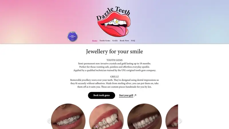 Homepage of dazzleteeth.co.nz