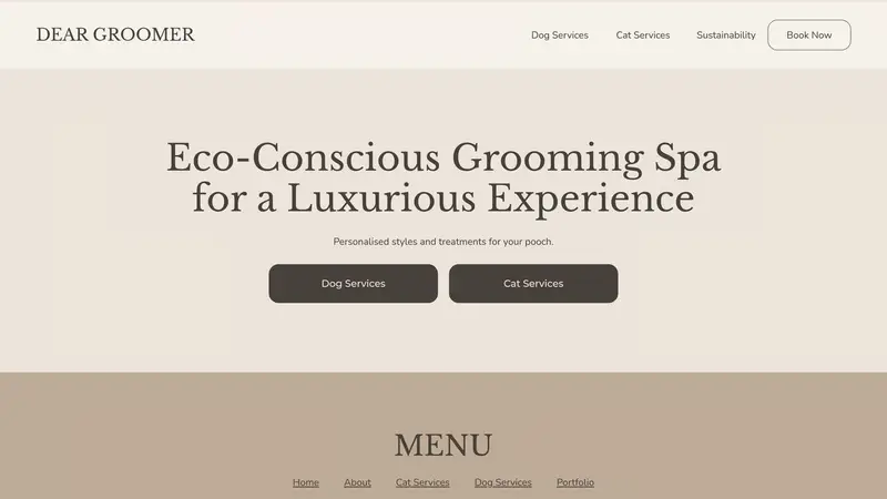 Homepage of deargroomer.co.nz
