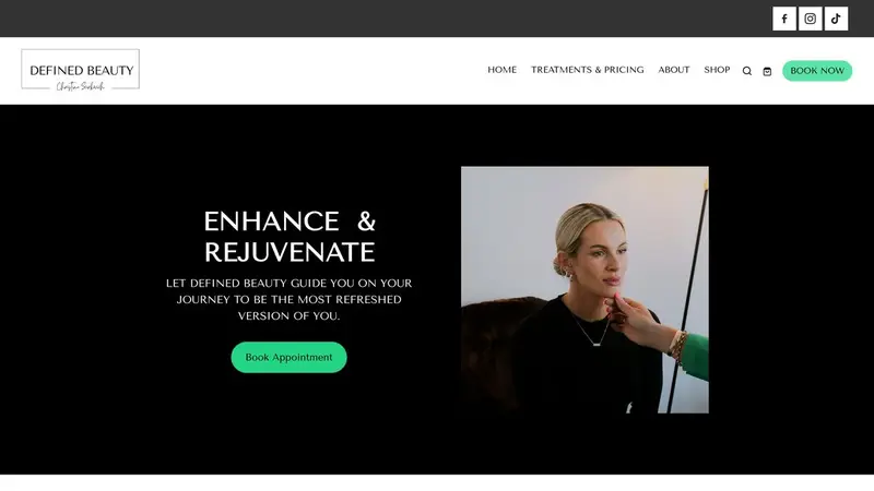 Homepage of definedbeauty.co.nz