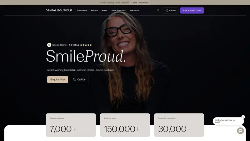 Homepage of dentalboutique.co.nz