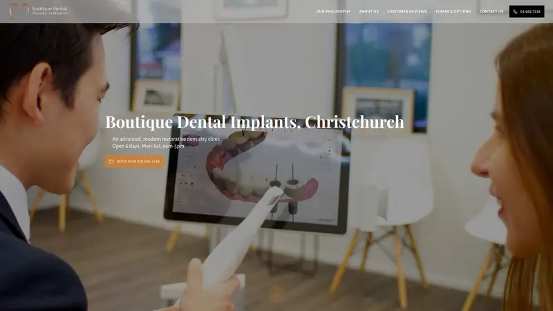Homepage of dentalimplantschristchurch.co.nz