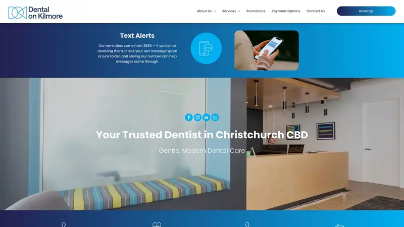 Homepage of dentalonkilmore.co.nz