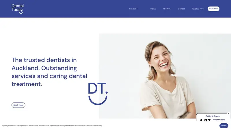 Homepage of dentaltoday.co.nz