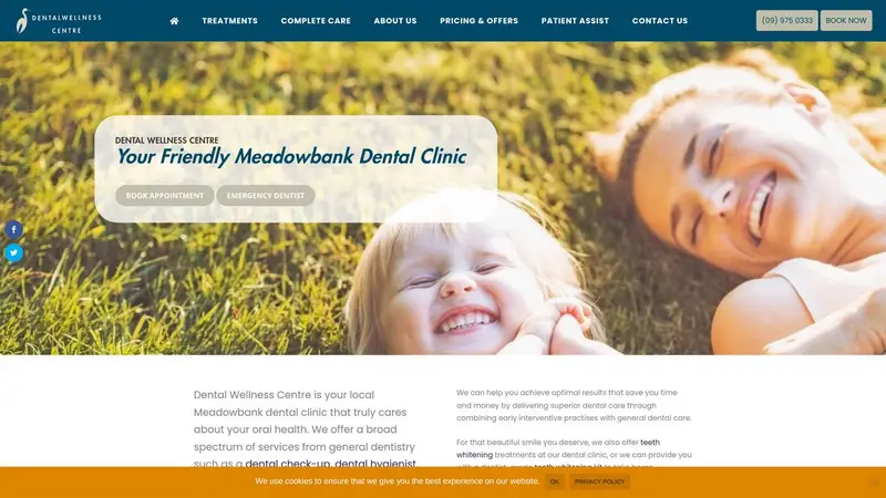 Homepage of dentalwellness.co.nz