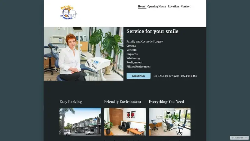 Homepage of dentistonparnell.co.nz