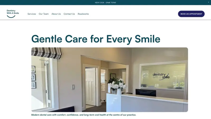 Homepage of dentistrywithasmile.co.nz