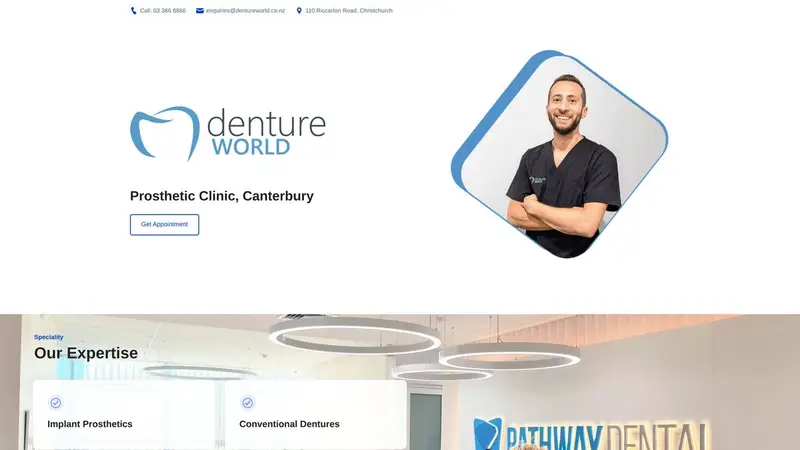 Homepage of dentureworld.co.nz