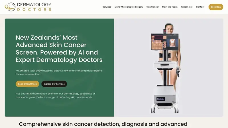 Homepage of dermatologydoctors.co.nz