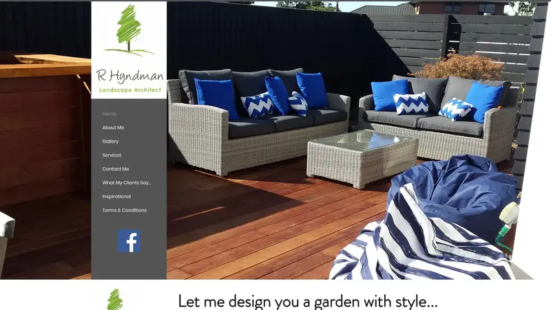 Homepage of designmeagarden.co.nz