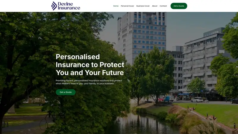 Homepage of devineinsurance.co.nz