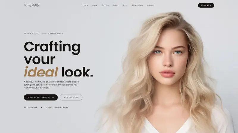 Homepage of dfhairstudio.co.nz
